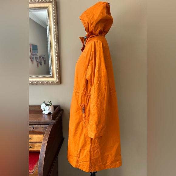 Gudrun Sjoden Orange Woven Parka in Organic Cotton Hooded Jacket Coat Size S - Picture 8 of 15